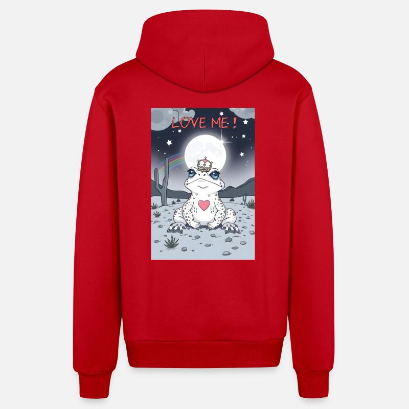 Aimez-moi! Crapaud n°1 - Veste à capuche bio décontractée fabriquée en UE - rouge