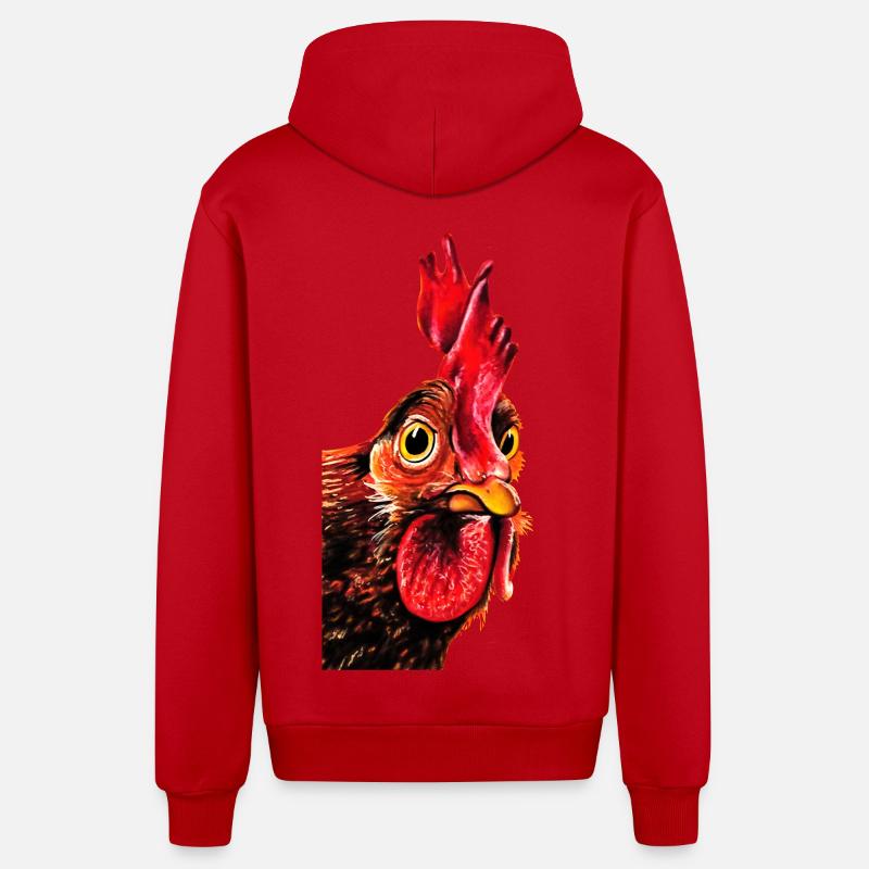 Coq Herbert - Veste à capuche bio décontractée fabriquée en UE - rouge