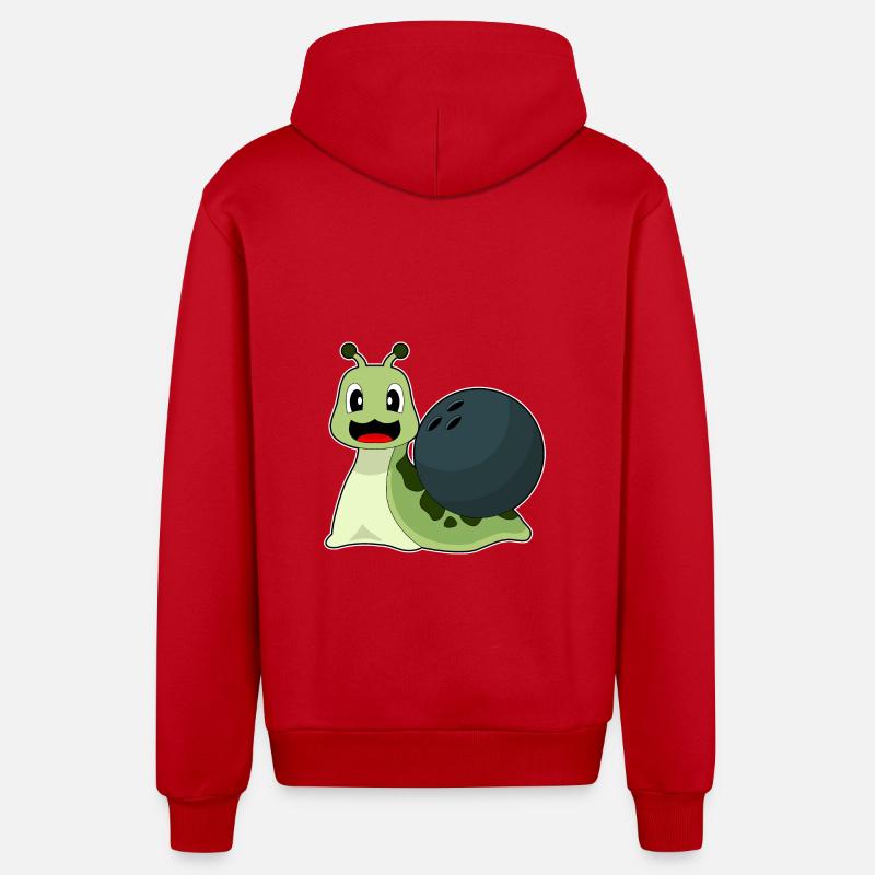Escargot Bowling Boule de bowling - Veste à capuche bio décontractée fabriquée en UE - rouge