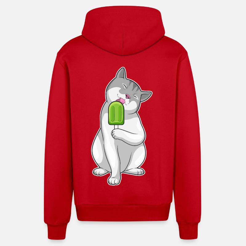 Popsicles pour chat - Veste à capuche bio décontractée fabriquée en UE - rouge