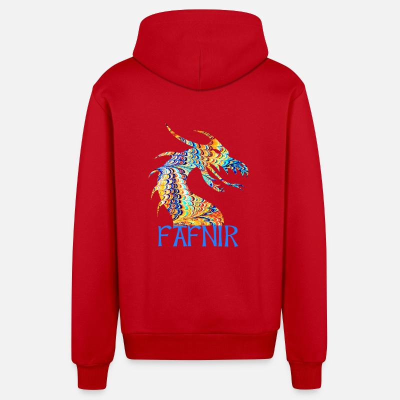 drache fafnir e 120 - Veste à capuche bio décontractée fabriquée en UE - rouge