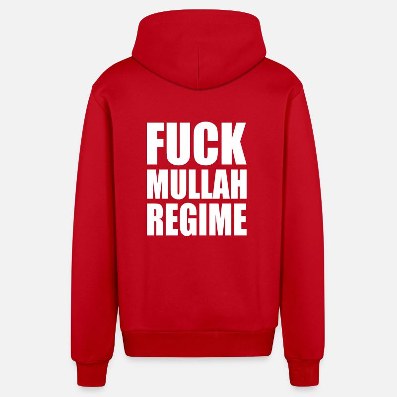Fuck mullah regime iran - Veste à capuche bio décontractée fabriquée en UE - rouge
