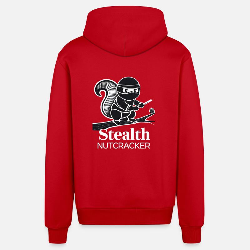 Ninja-Eichhörnchen - Organic Relaxed Kapuzenjacke Made in EU - Rot