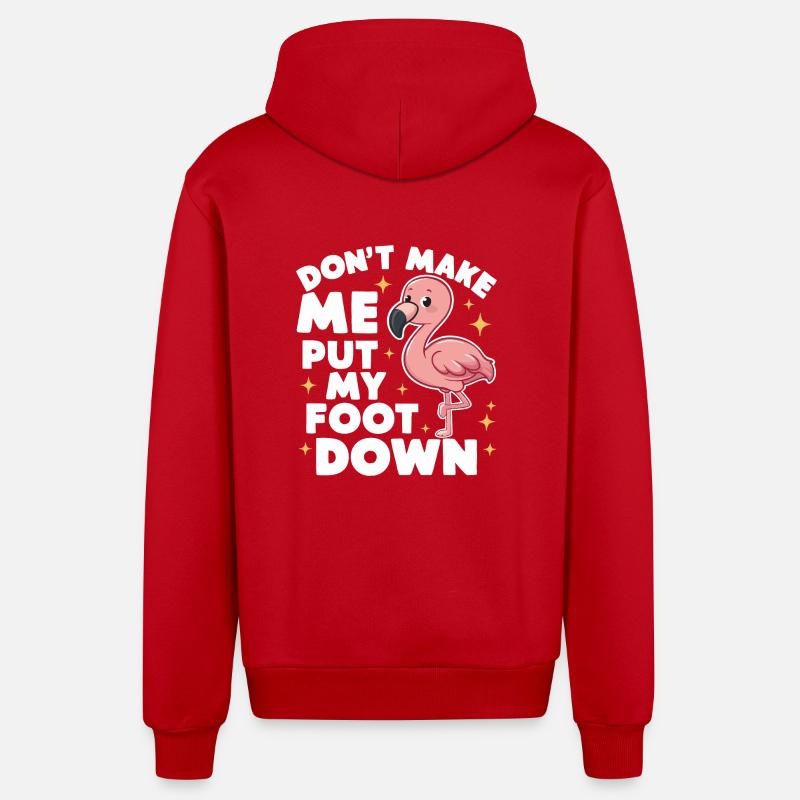 Flamant rose animal - Veste à capuche bio décontractée fabriquée en UE - rouge