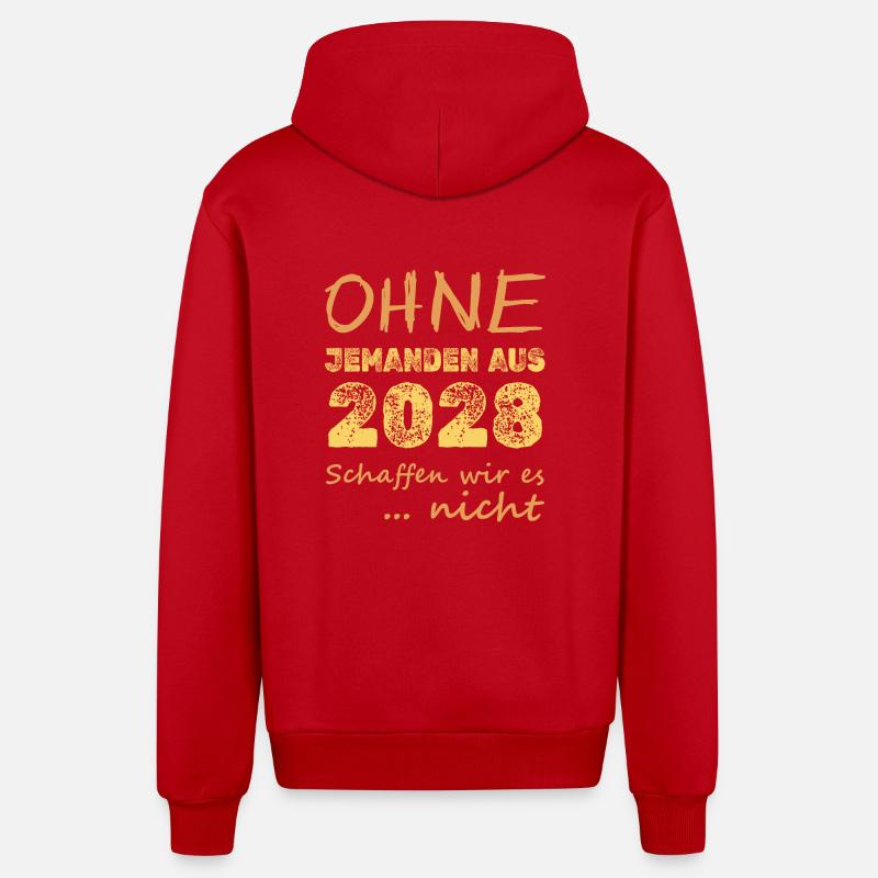 2028 - Veste à capuche bio décontractée fabriquée en UE - rouge