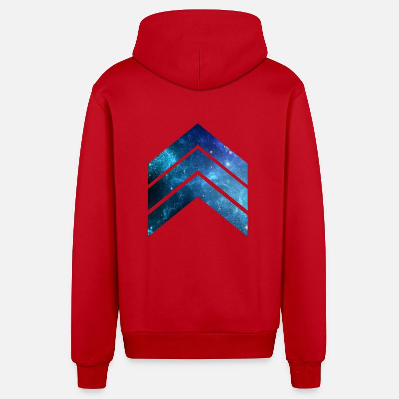 Bleu Galaxy 2 - Veste à capuche bio décontractée fabriquée en UE - rouge