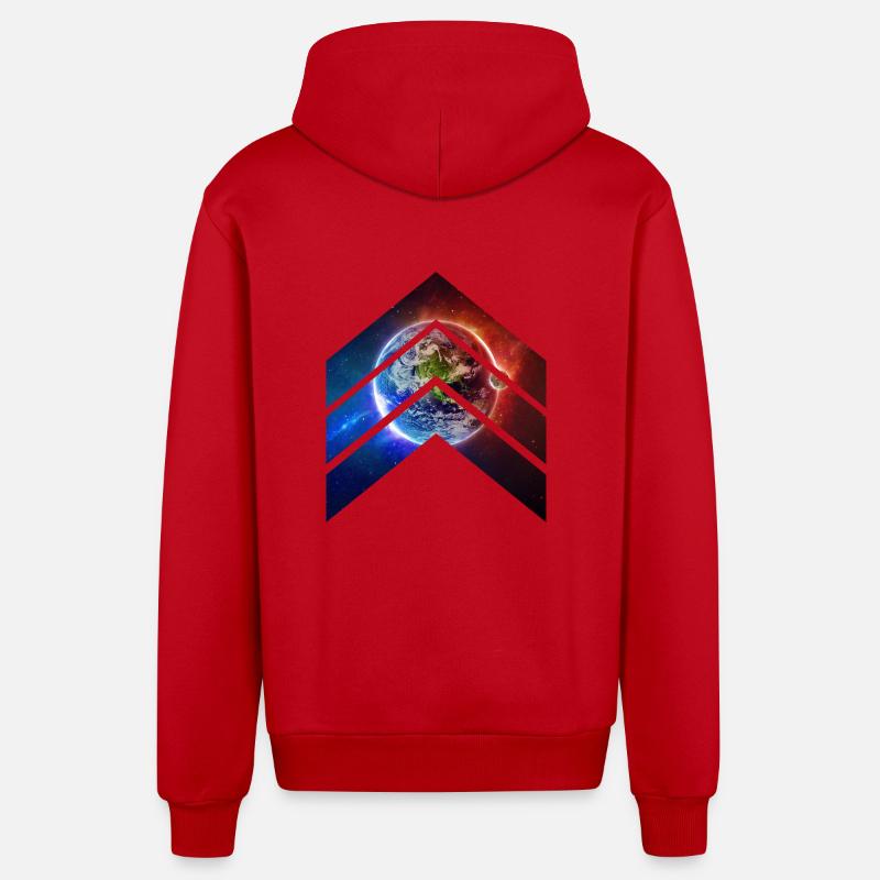 terre Galaxy - Veste à capuche bio décontractée fabriquée en UE - rouge