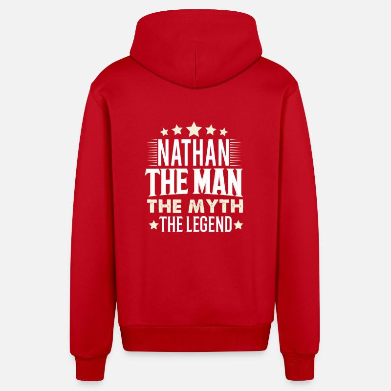 Nathan - Veste à capuche bio décontractée fabriquée en UE - rouge