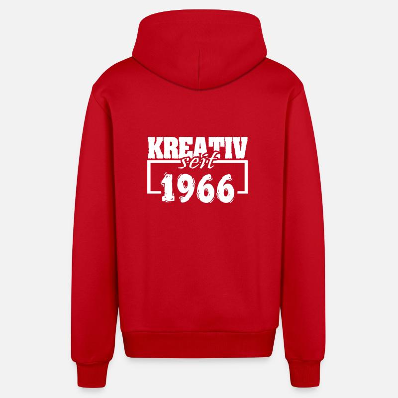 Actrice 1966 - Veste à capuche bio décontractée fabriquée en UE - rouge