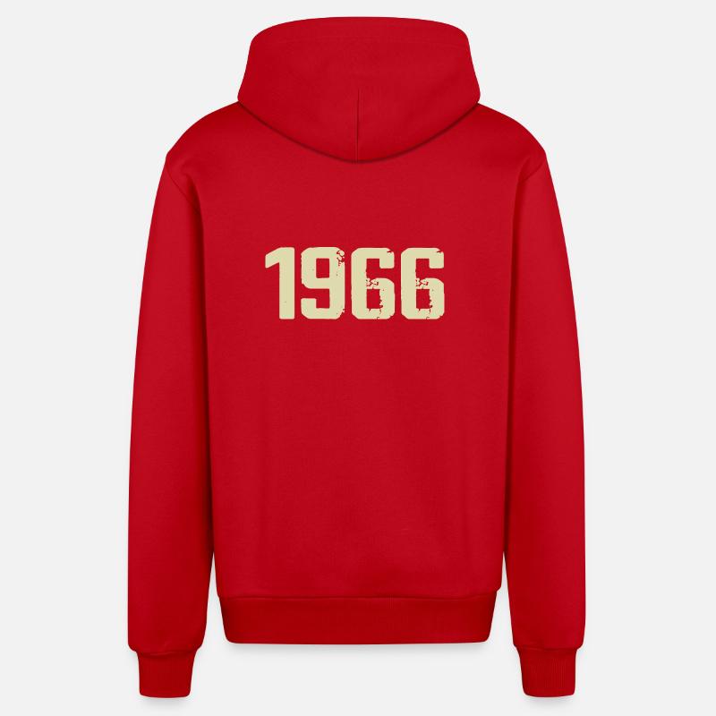 Jubilee 1966 - Organic Relaxed Hooded Jacket Made in EU - red