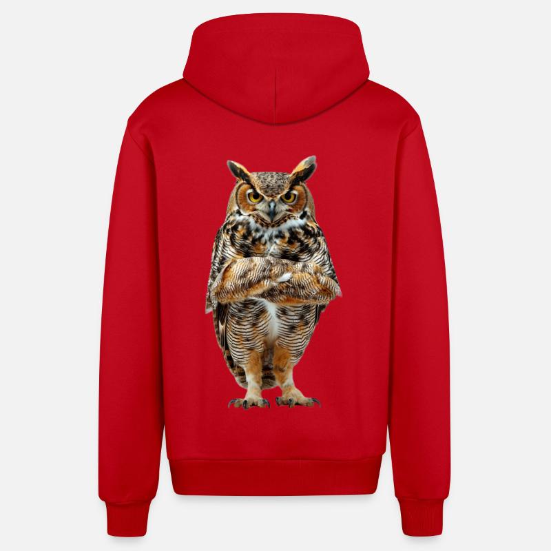 Eule - Organic Relaxed Kapuzenjacke Made in EU - Rot