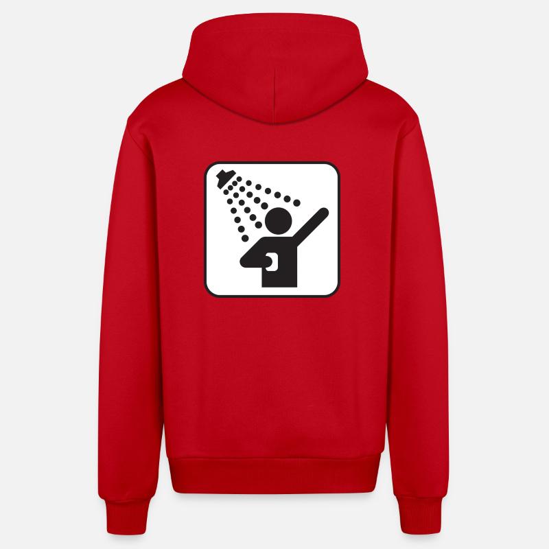 douche - Veste à capuche bio décontractée fabriquée en UE - rouge