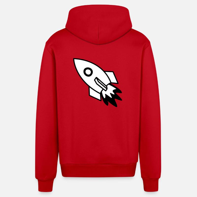 fusée - Veste à capuche bio décontractée fabriquée en UE - rouge