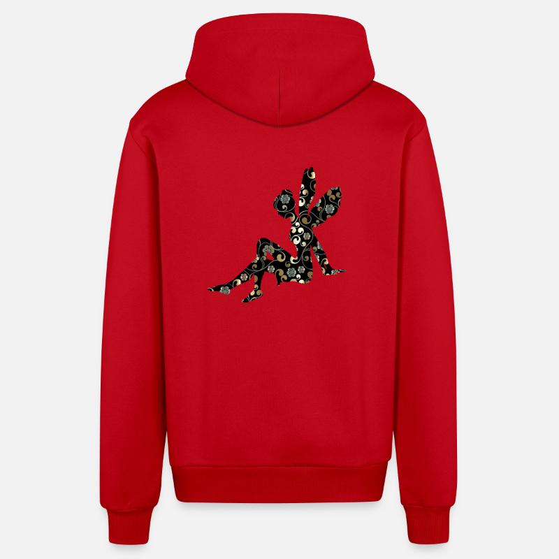 fée elfe - Veste à capuche bio décontractée fabriquée en UE - rouge
