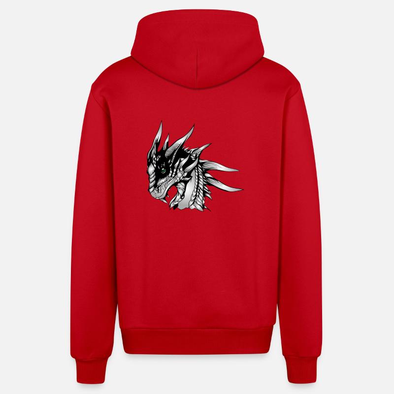 le Dragon - The Dragon - Veste à capuche bio décontractée fabriquée en UE - rouge