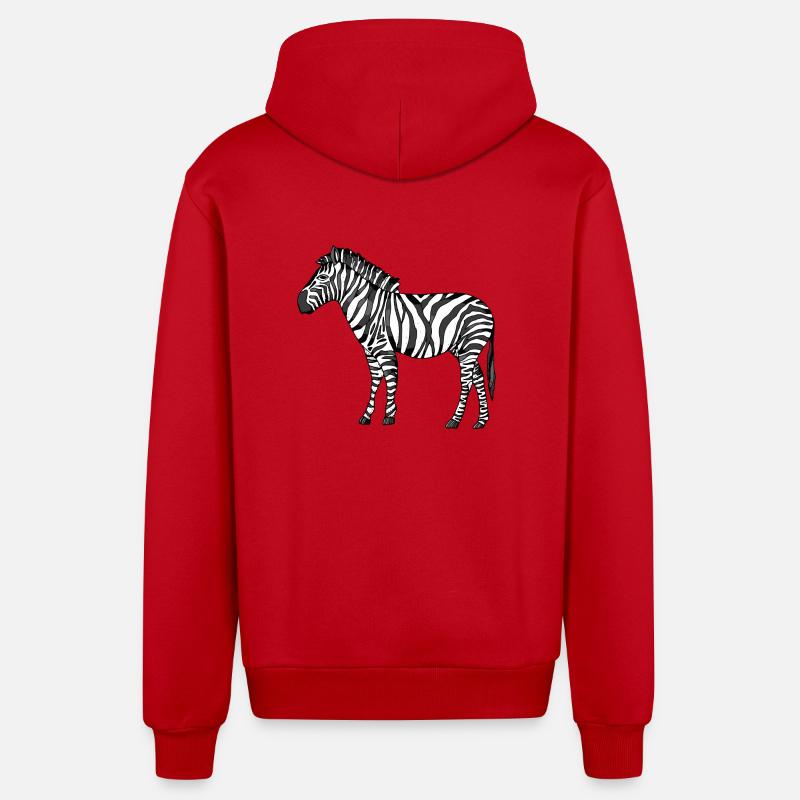 Zebra - Organic Relaxed Kapuzenjacke Made in EU - Rot