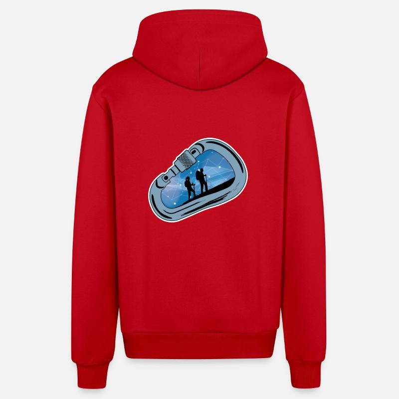Mousqueton Randonnée - Veste à capuche bio décontractée fabriquée en UE - rouge