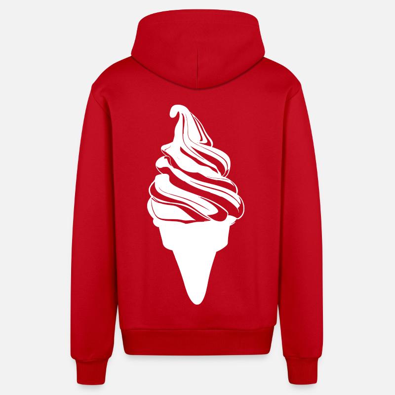 Softeis - Organic Relaxed Kapuzenjacke Made in EU - Rot