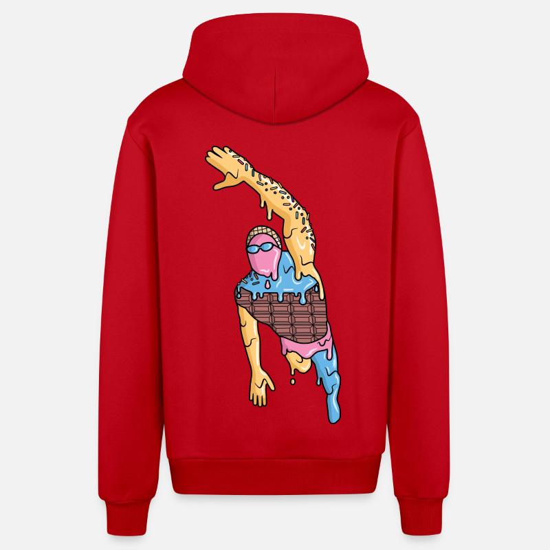 Natation Glace Natation Nageurs masculins - Veste à capuche bio décontractée fabriquée en UE - rouge