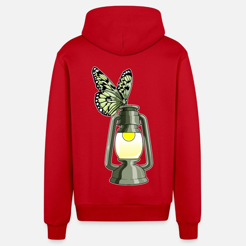 Lanterne Papillon - Veste à capuche bio décontractée fabriquée en UE - rouge