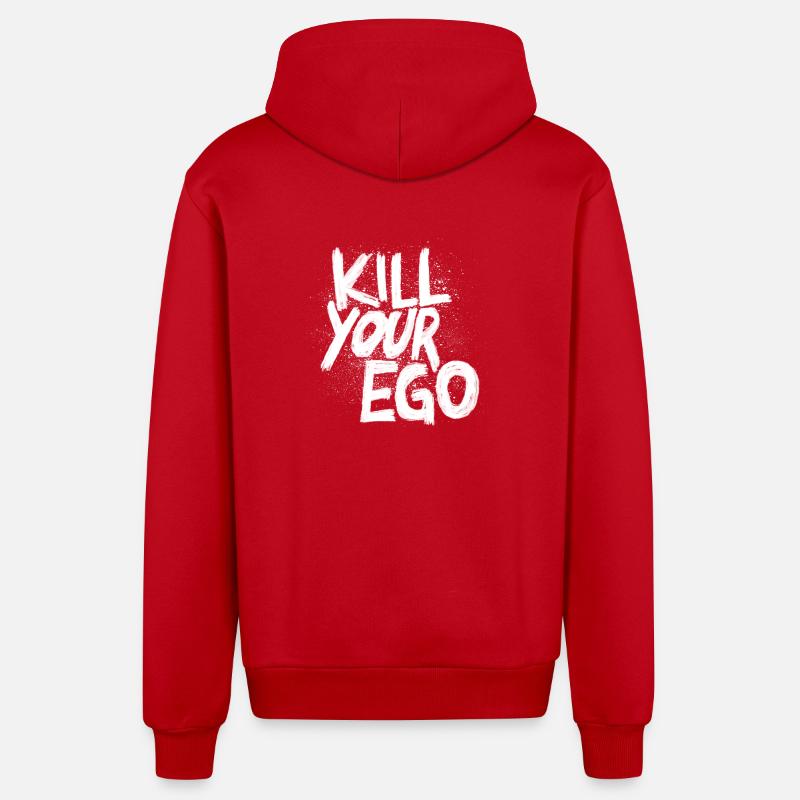 Tuez votre ego - Veste à capuche bio décontractée fabriquée en UE - rouge