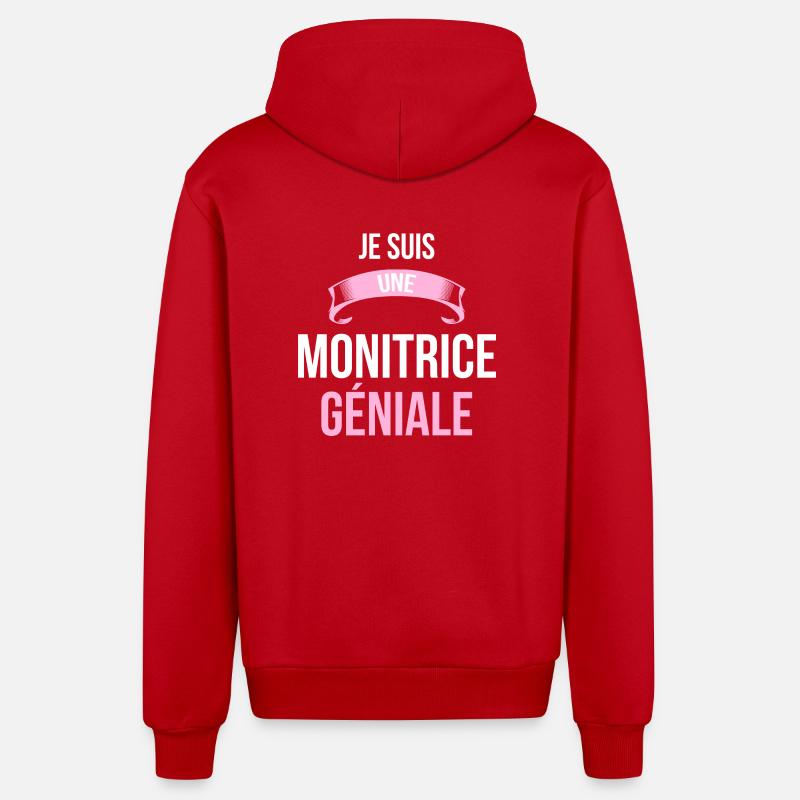 je suis une Monitrice - Veste à capuche bio décontractée fabriquée en UE - rouge