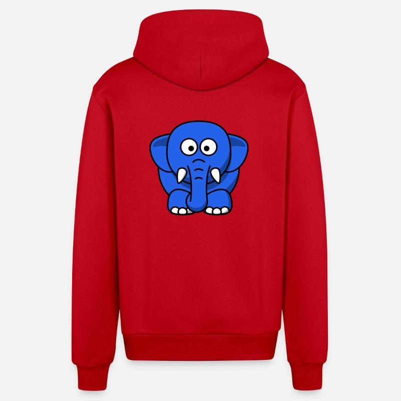 blauer Elefant - Veste à capuche bio décontractée fabriquée en UE - rouge