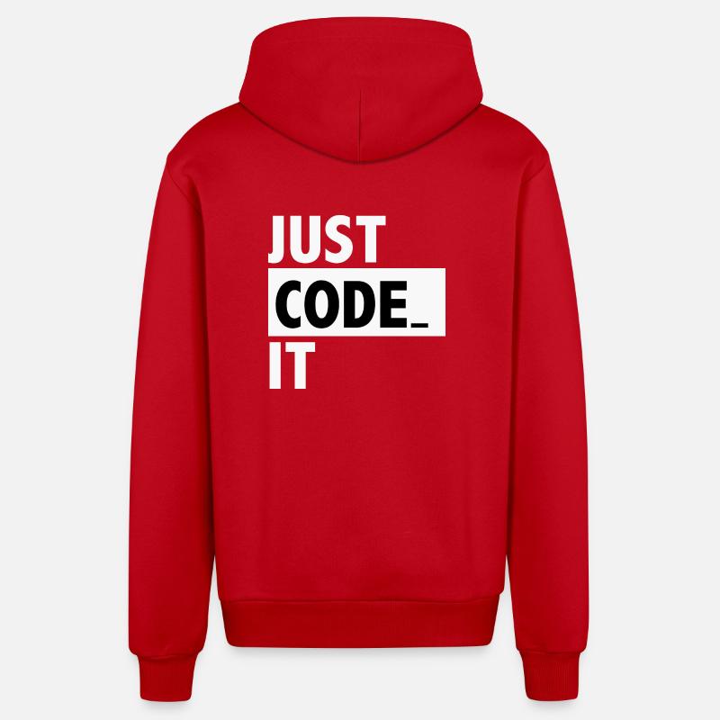 codieren es nur - Organic Relaxed Kapuzenjacke Made in EU - Rot
