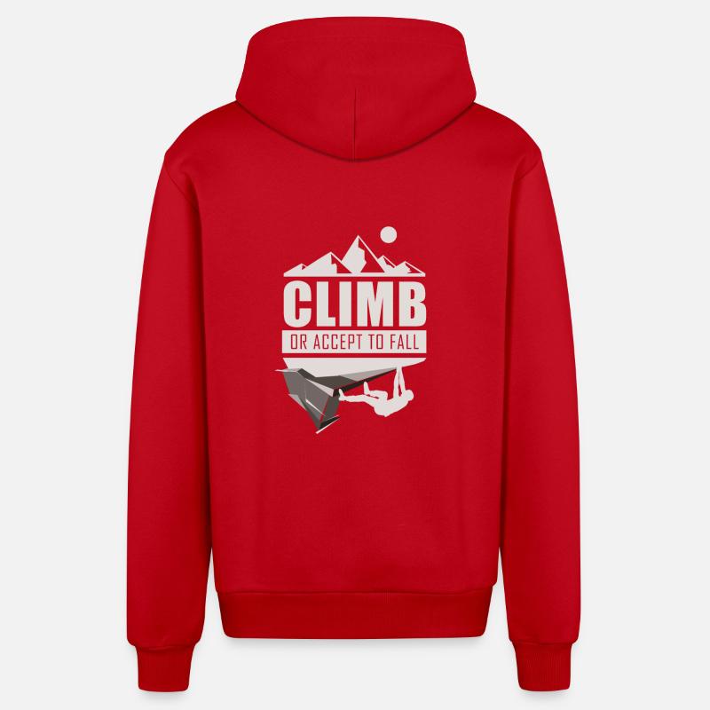 Escalade escalade escalade - Veste à capuche bio décontractée fabriquée en UE - rouge