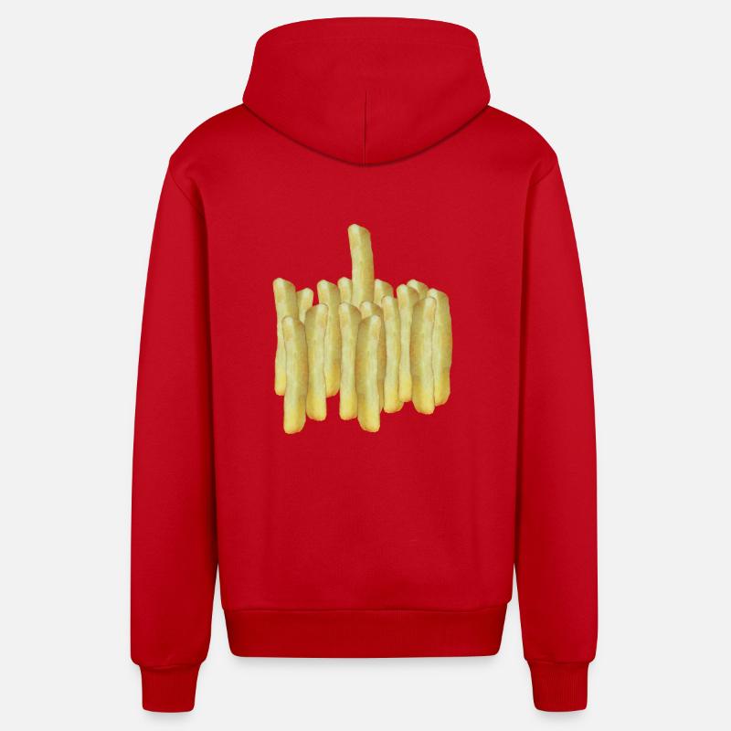 Frites One - Veste à capuche bio décontractée fabriquée en UE - rouge