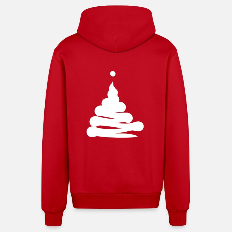 Pile de point d'exclamation - Veste à capuche bio décontractée fabriquée en UE - rouge