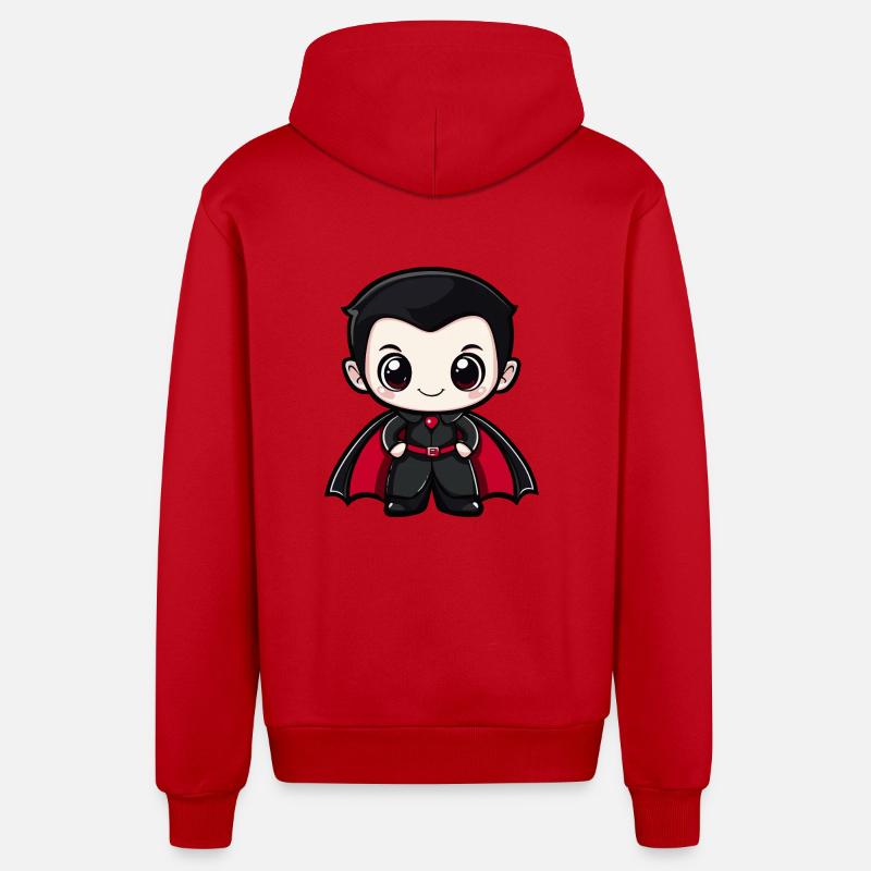 Vampire Halloween Bébé mignon - Veste à capuche bio décontractée fabriquée en UE - rouge