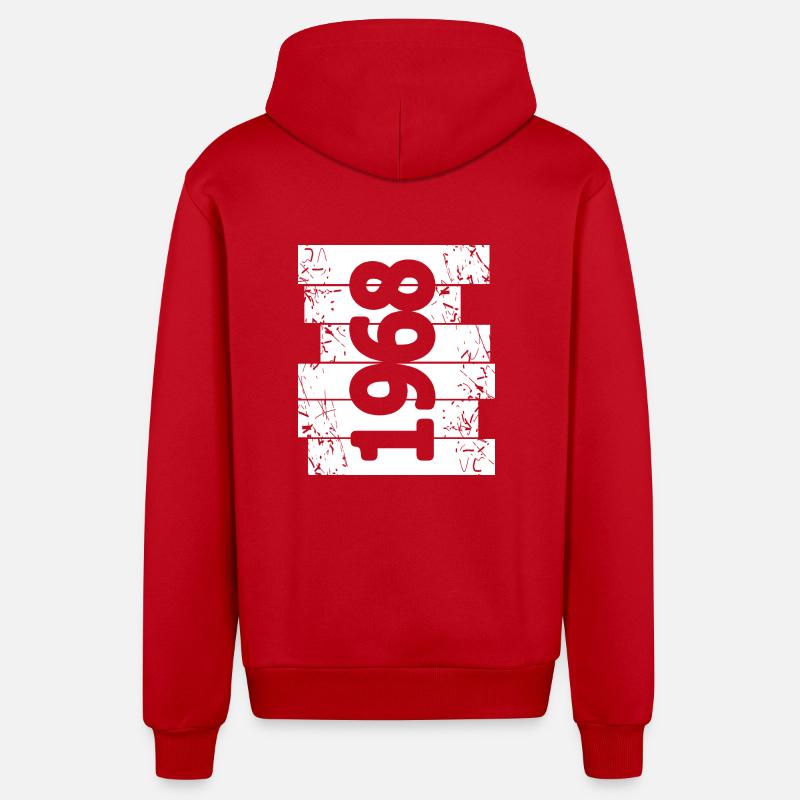 Maman 1968 - Veste à capuche bio décontractée fabriquée en UE - rouge