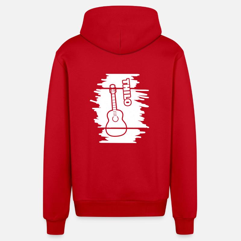 Thilo comme guitare - Veste à capuche bio décontractée fabriquée en UE - rouge