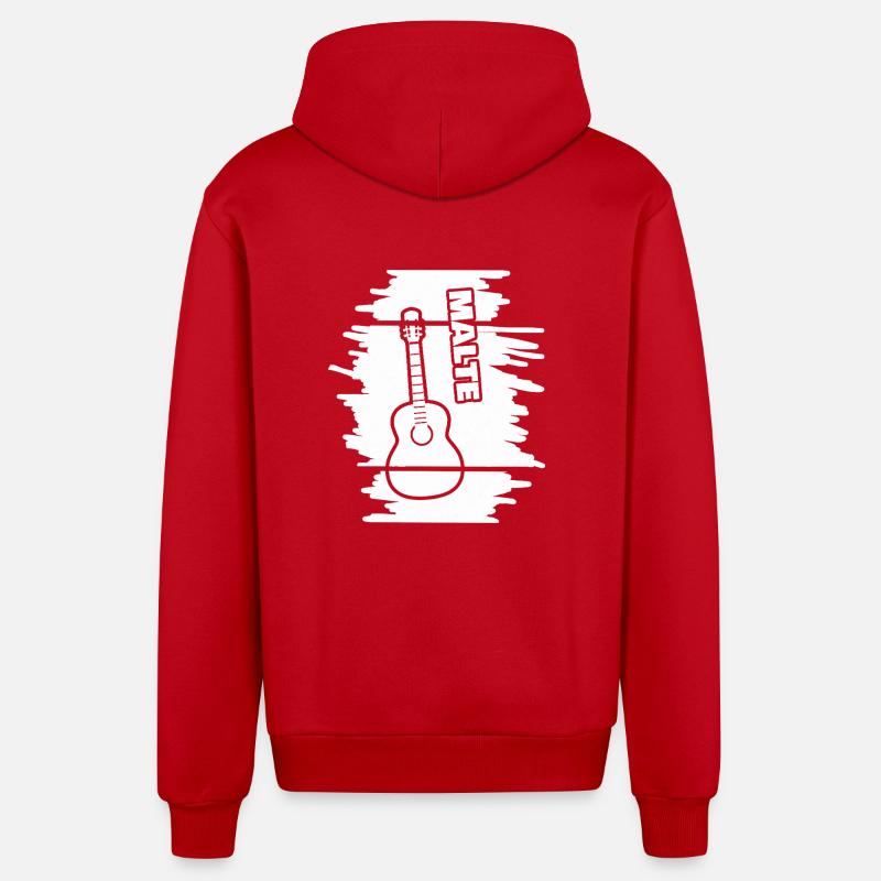 Gift for Malte - Organic Relaxed Hooded Jacket Made in EU - red