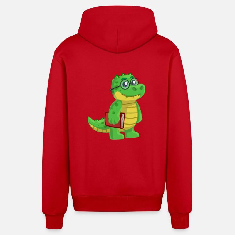 Lire Alligator Schnappi - Veste à capuche bio décontractée fabriquée en UE - rouge
