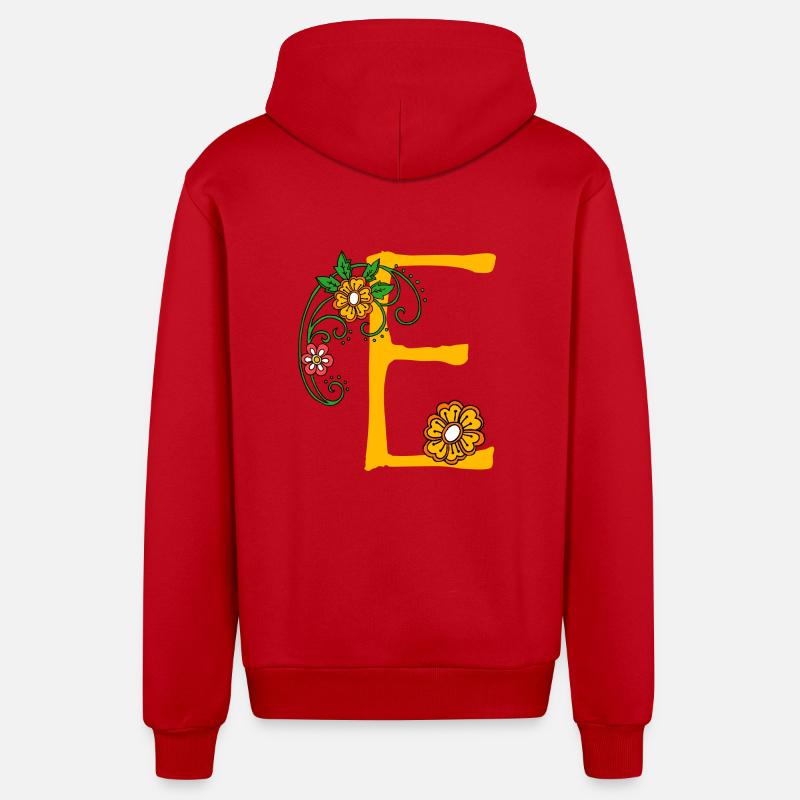 Fleur 30 E - Veste à capuche bio décontractée fabriquée en UE - rouge