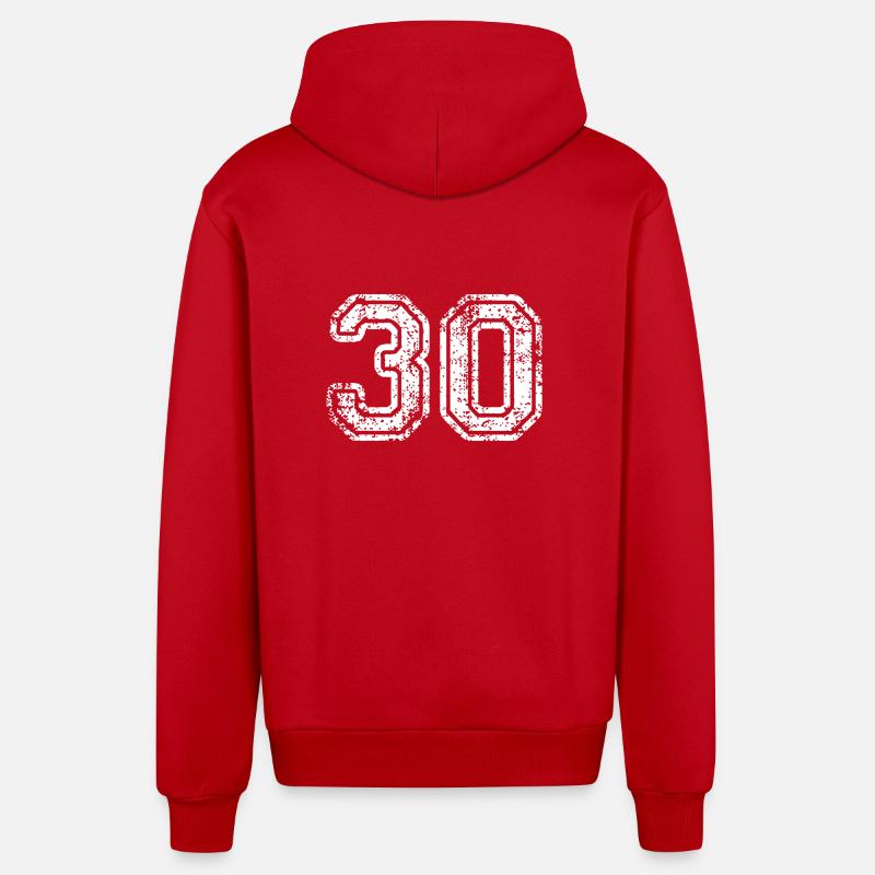 30 - Veste à capuche bio décontractée fabriquée en UE - rouge
