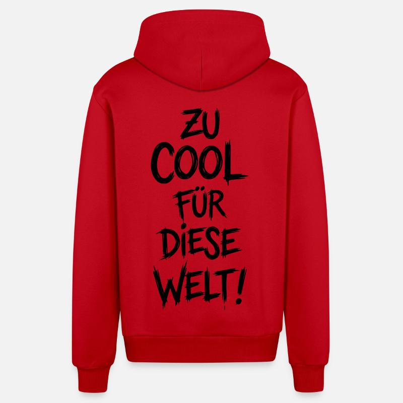 Trop cool pour ce monde - Veste à capuche bio décontractée fabriquée en UE - rouge