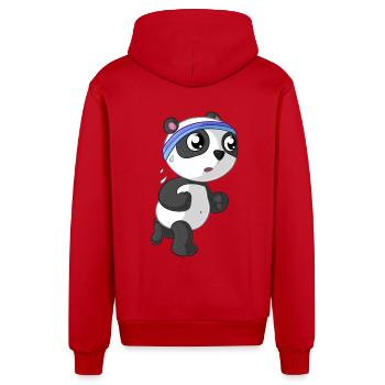 Panda de remise en forme - Veste à capuche bio décontractée fabriquée en UE - rouge - Dos