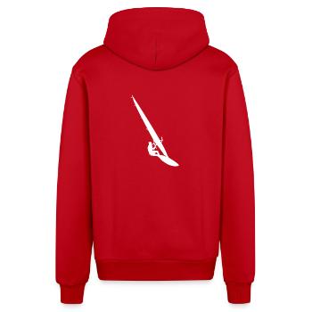 Windsurfing Gift Windsurfer Surfers Windsurfing - Organic Relaxed Hooded Jacket Made in EU - red - Back