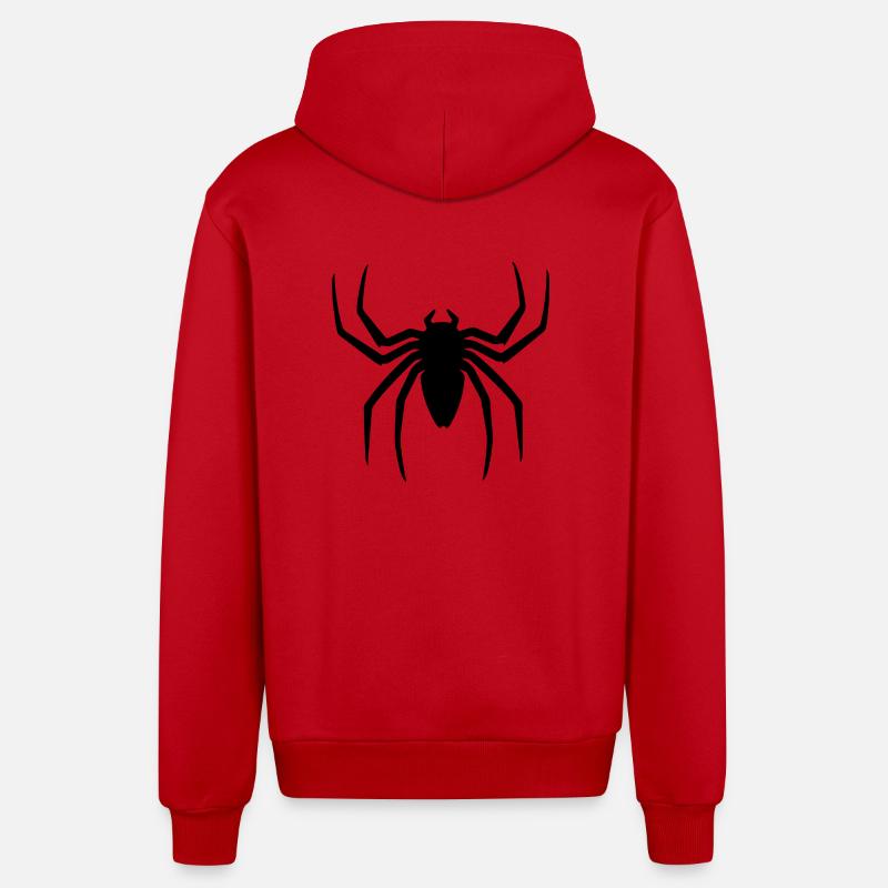 Schwarze Spinne Halloween Geschenkidee - Organic Relaxed Kapuzenjacke Made in EU - Rot