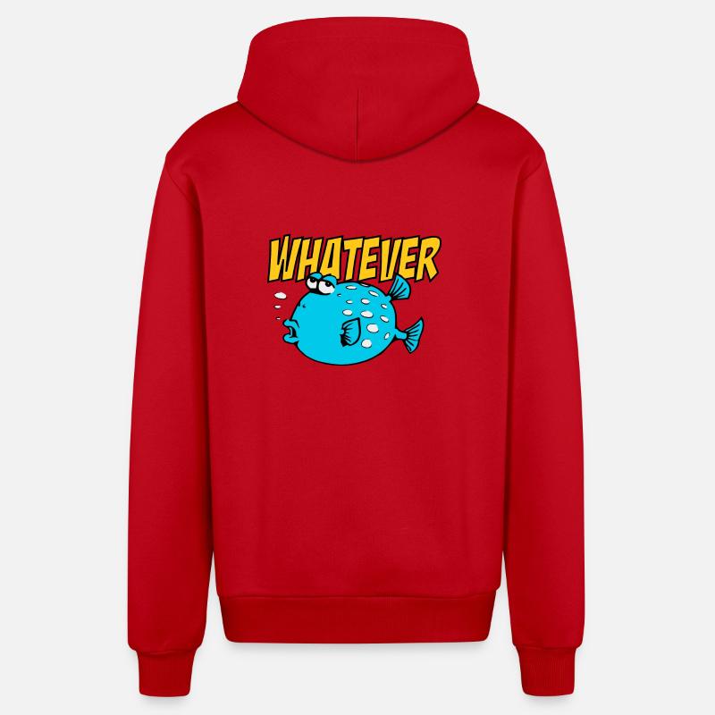 Quelle que soit Fishi - Veste à capuche bio décontractée fabriquée en UE - rouge