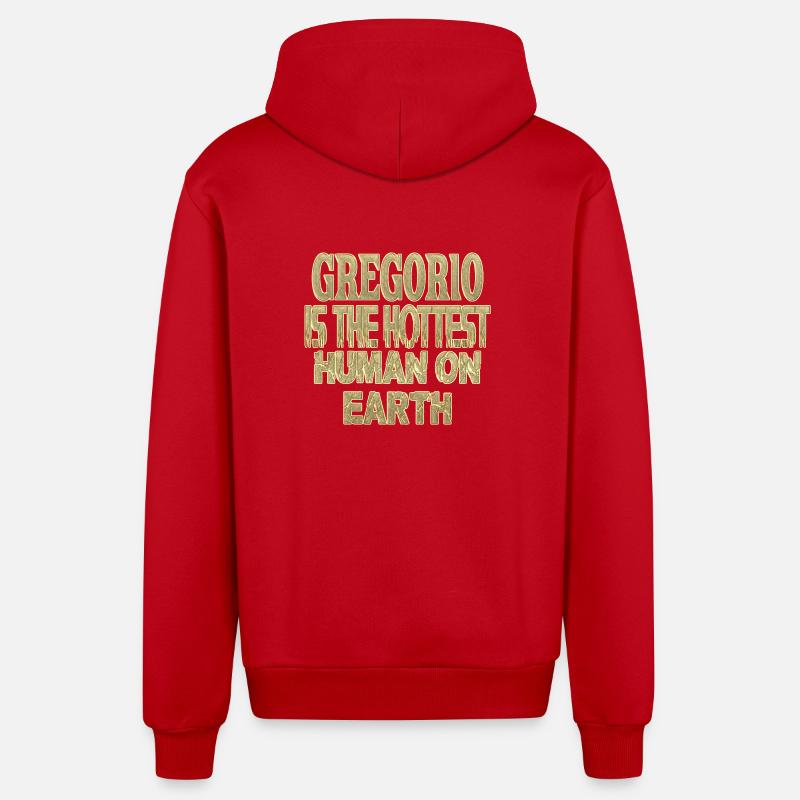 Gregorio - Veste à capuche bio décontractée fabriquée en UE - rouge