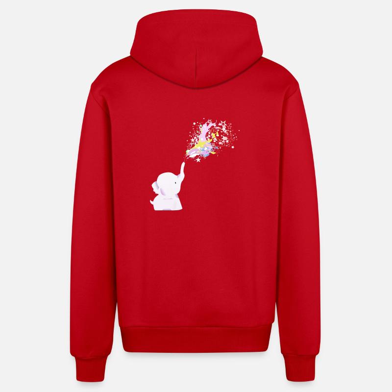 Bébé eléphant - Veste à capuche bio décontractée fabriquée en UE - rouge