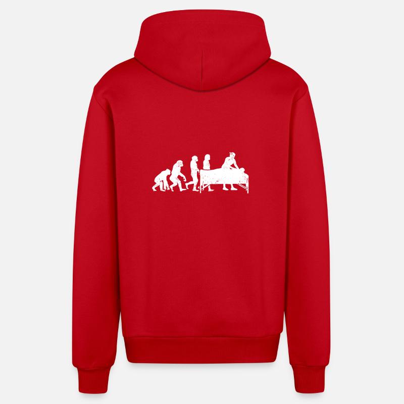 Masseur Evolution Massage geschenk entspannung - Organic Relaxed Kapuzenjacke Made in EU - Rot