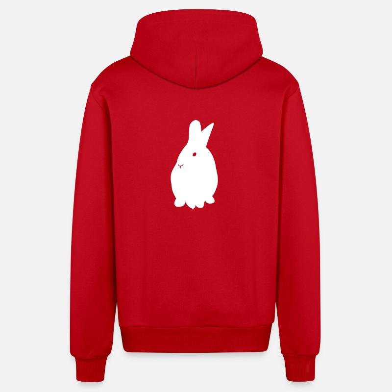 Lapin - Lapin - Veste à capuche bio décontractée fabriquée en UE - rouge