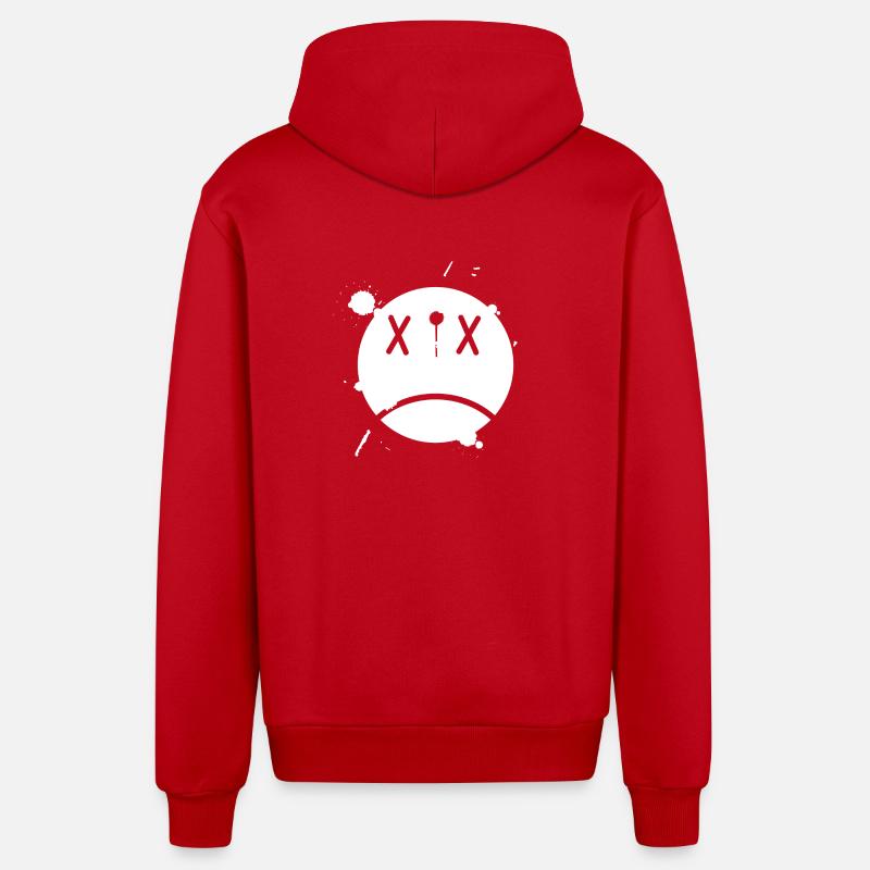 Smiley 01 - Veste à capuche bio décontractée fabriquée en UE - rouge