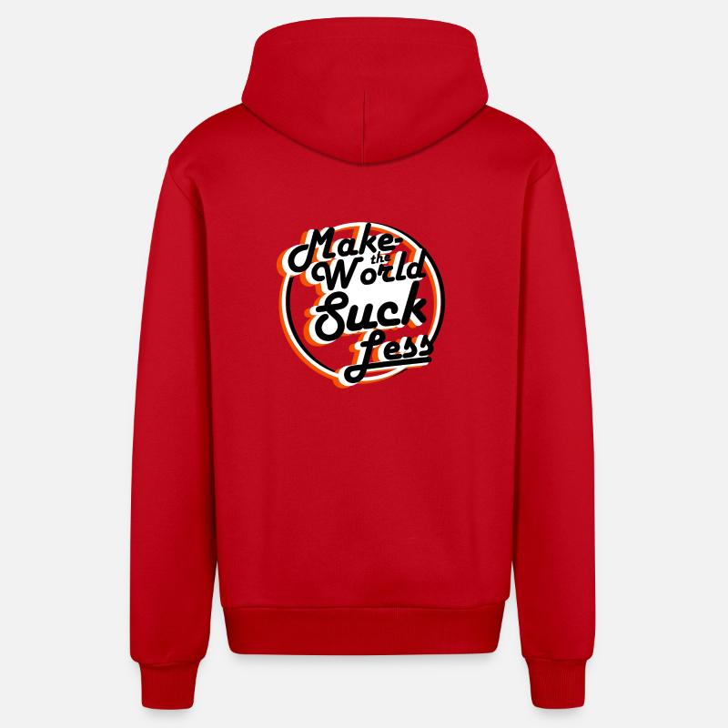 sentiments positifs pulvérisent T-shirt - Veste à capuche bio décontractée fabriquée en UE - rouge