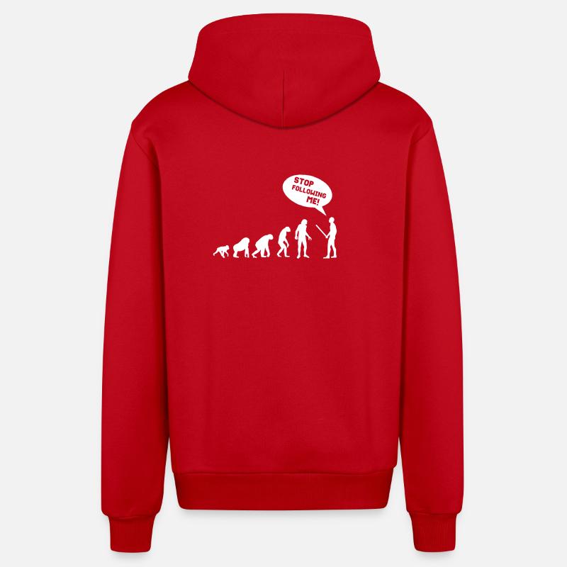 EVOLUTION - Organic Relaxed Hooded Jacket Made in EU - red